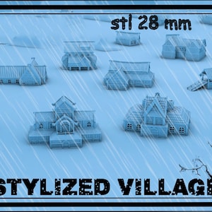 Collection of a stylized village