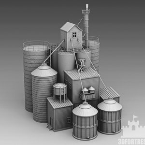 Factory with tank STL