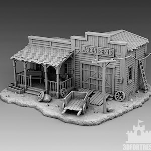 Réparation de wagons du Far West