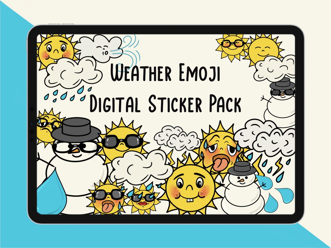Goodnotes Emoji Stickers, Digital Weather Stickers, Digital Planner