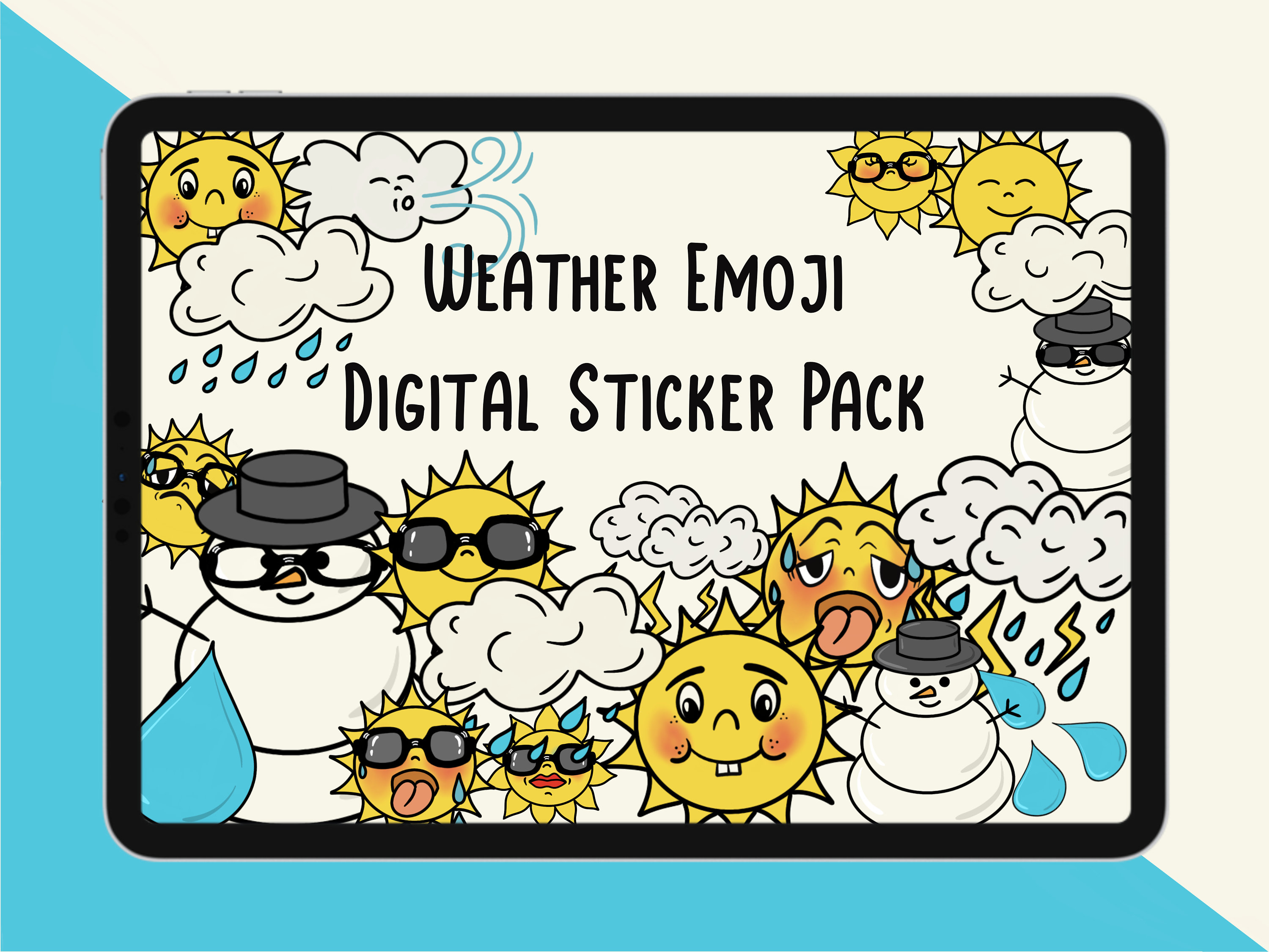 Goodnotes Emoji Stickers, Digital Weather Stickers, Digital Planner
