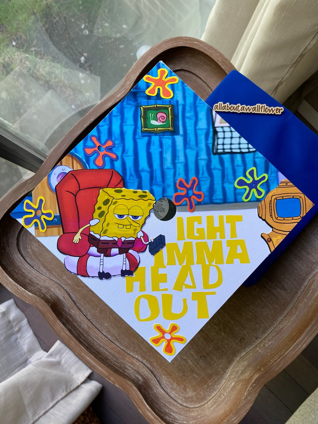 8 Ight Imma Head Out Graduation Cap, Cartoon Grad Cap, Funny Graduation