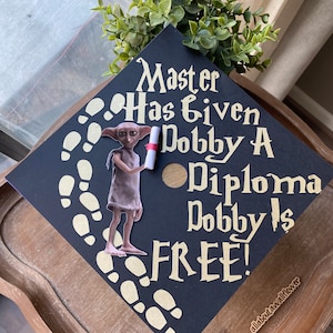 84 Harry graduation topper, Dobby graduation cap, wizard graduation cap, potter graduation cap, Harry custom graduation topper