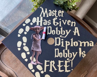 84 Harry graduation topper, Dobby graduation cap, wizard graduation cap, potter graduation cap, Harry custom graduation topper