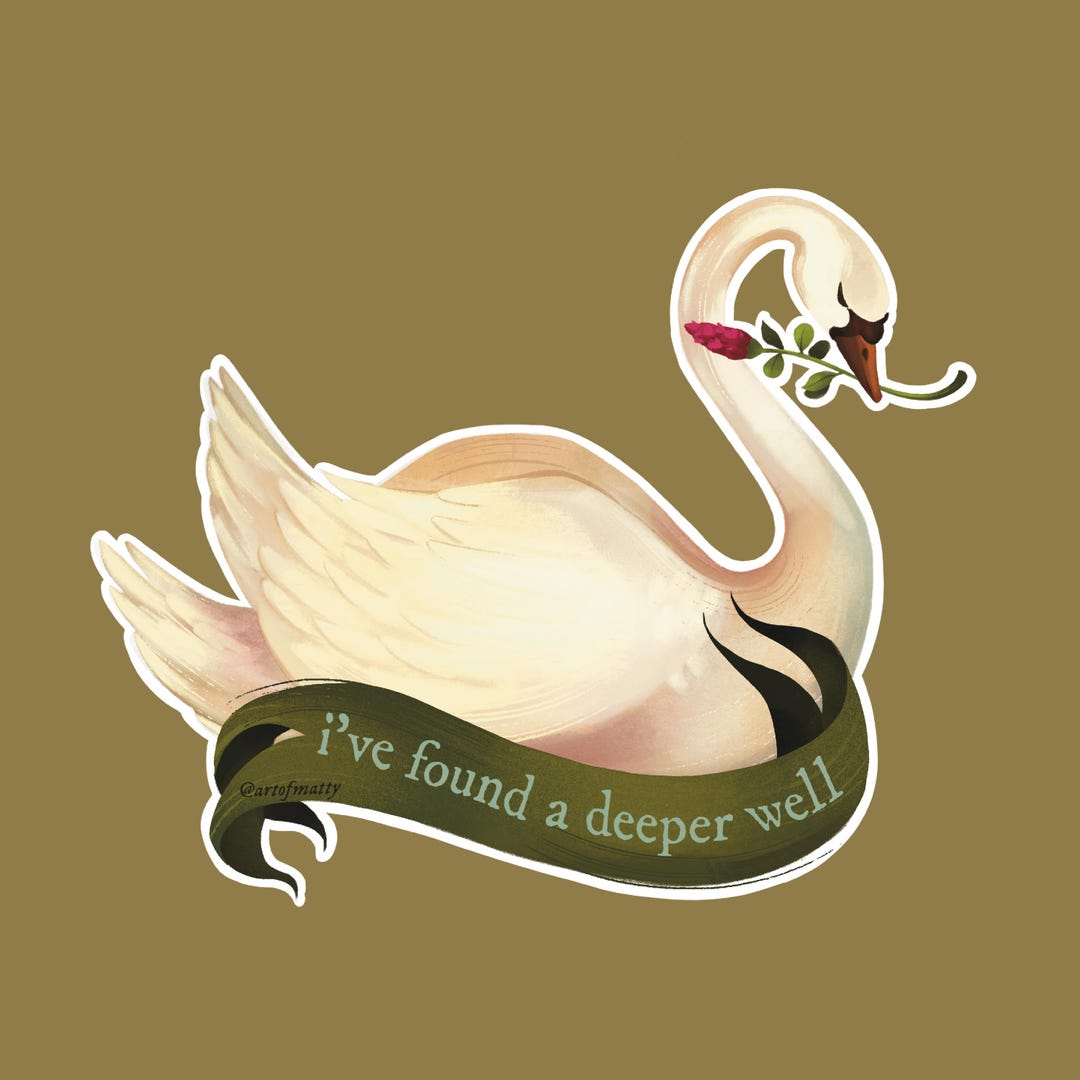 Deeper Well Swan - Sticker - Etsy