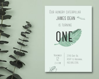 Hungry Caterpillar Baby Shower Invitation: Editable Template (Canva)