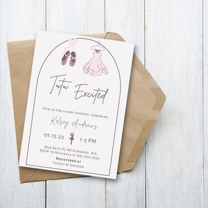 BALLERINA Baby Shower Invitation Template | TUTU Excited Baby Shower | Editable Template | Baby Shower Invite | Gender Neutral Baby Shower