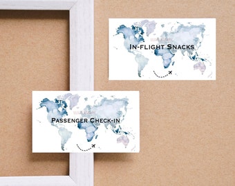 Travel Baby Shower Template: Adventure Map Theme (5x7 JPEG)