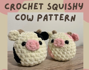 Crochet Squishy Cow Pattern | PDF PATTERN