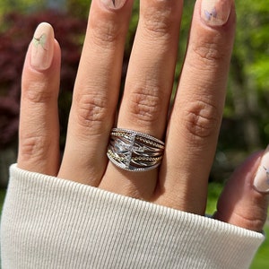 Handmade Silver Ring Gold Christian Ring Religious Ring for Women Cross Jewelry Religious Faith Jewelry Meaningful Gift For Her