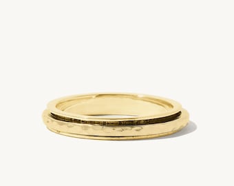 Gold Fausta Spinner Ring, Handmade Anxiety Spinner Ring, Fidget Ring, Mediation Ring, Spin Ring, Rotating Ring