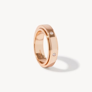 Rosa Spinner Ring - Handmade 14K Rose Gold Handmade Spinner Ring Boho Anxiety Ring Mindfulness Ring Simple Spinner Ring Fun Ring Gold Ring