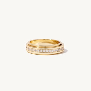Veronica Spinner Ring - Handmade 14K Yellow Gold Handmade Spinner Ring Boho Anxiety Ring Mindfulness Ring Simple Spinner Ring Fun Ring