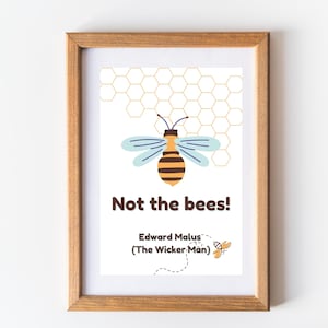 The Wicker Man Not The Bees Wall Art, Bee Art Print, Home Decor Artwork, Printable Art, Digital Download, Nicolas Cage Movie Quote