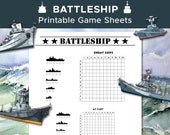 Printable Battleship Game, Road Trip Game, Kid Activity, Paper Game