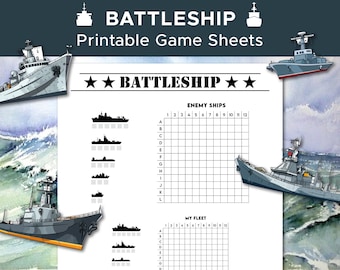Battleship PRINTABLE Game - Etsy