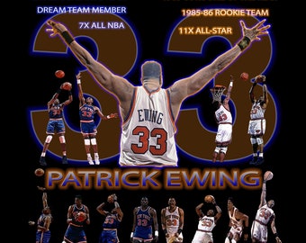 Patrick Ewing Retro Canvas