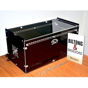 Biltong and Droëwors Maker with Recipes | Best Biltong Box Available | 25lbs Capacity | Biltong Dryer | Meat Dehydrator | Gifts for men