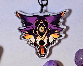 Cyclops Wolf Shaker Keychain