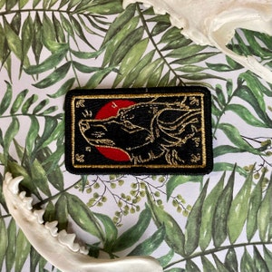 Gold Coyote Iron-On Patch
