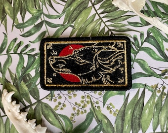 Gold Coyote Iron-On Patch