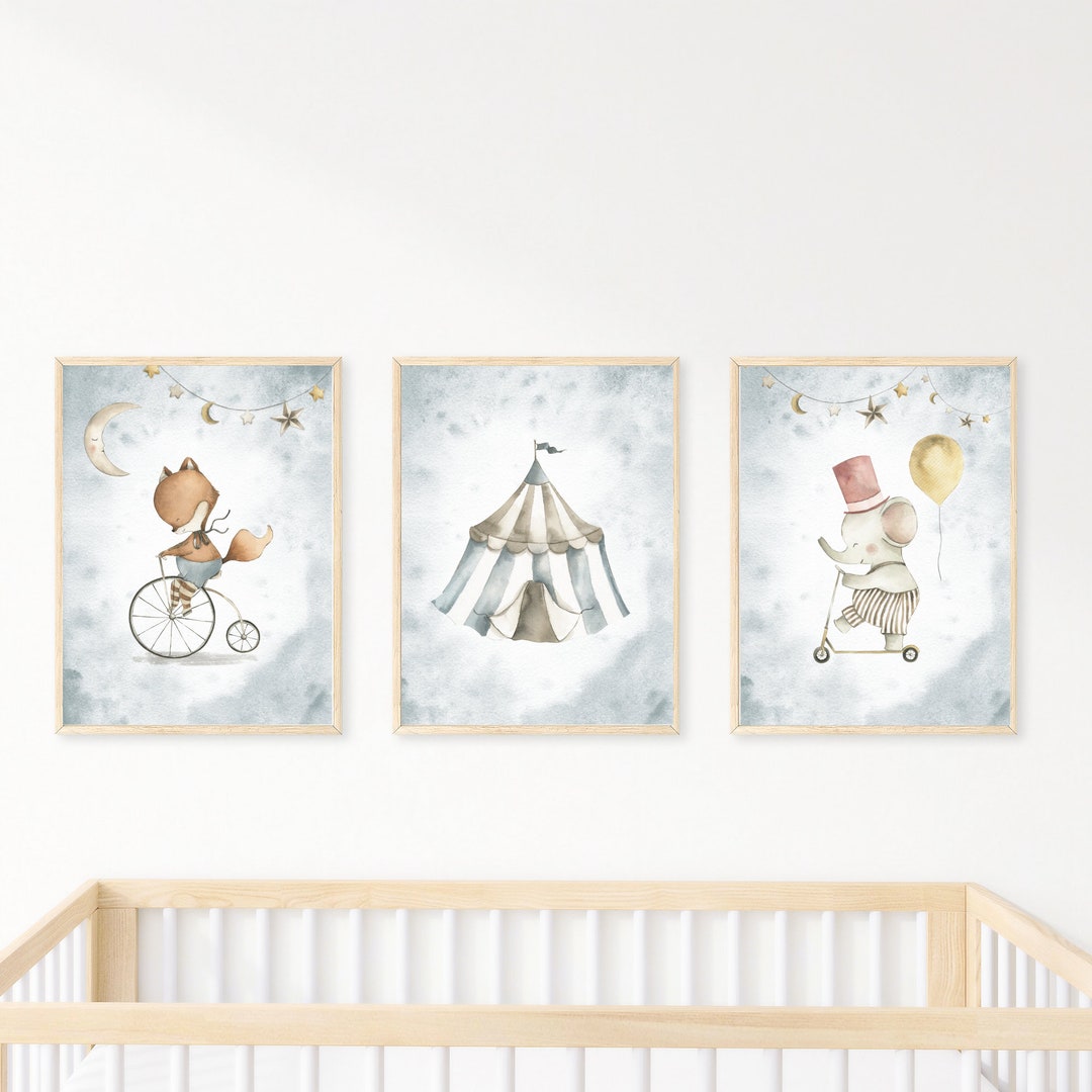 Night at the Circus Nursery Instant Download - Set of 3, Nursery Decor ...