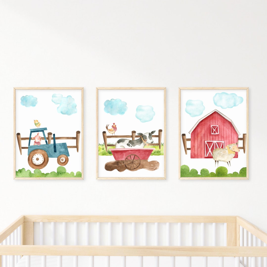Barnyard Nursery Instant Download Set of 3 Nursery Gender Etsy