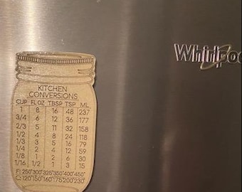 Küche Umrechnungstabelle Magnet | Küchen Maßtabelle | Backen Umwandlungen| Einmachglas Umrechnungstabelle