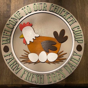 Hühnerstall Willkommen Türhänger| Hühnerstall Türhänger| Huhn Liebhaber Geschenk | Muttertagsgeschenk | Huhn Home Decor