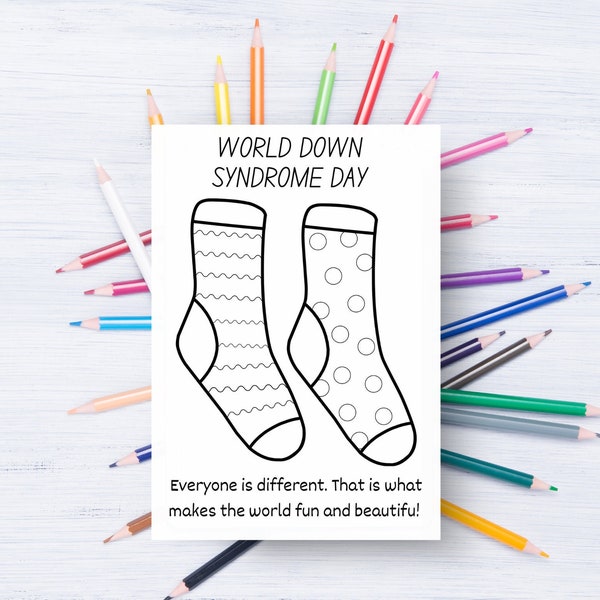 World Down Syndrome Day coloring page, Digital Download PDF