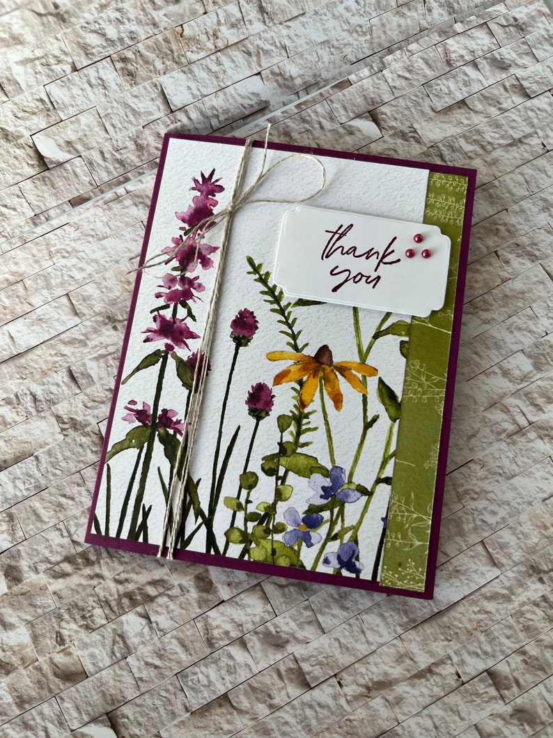Wildflower Thank You Greeting Card - Etsy