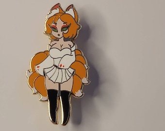 Kitsune girl hard enamel pin