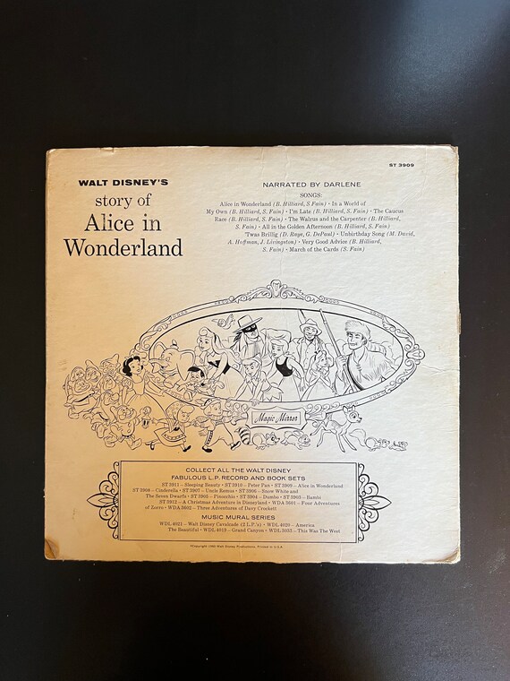 Walt Disney's Alice in Wonderland Record Album - Etsy