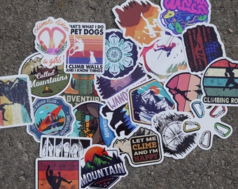Sticker set for climbing, bouldering, and outdoor life | waterproof vinyl stickers for decorating gear | perfect gift for climbers