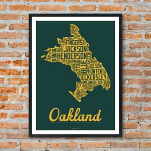 Oakland Athletics Map Poster