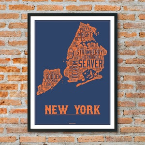 New York Mets Map Poster
