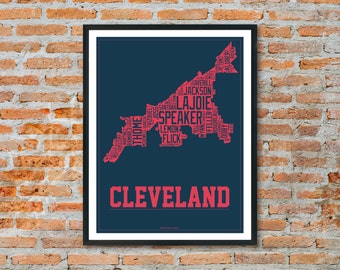 Cleveland Guardians Map Poster