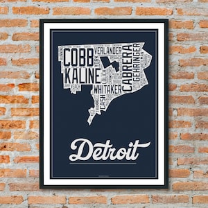 Detroit Tigers Map Poster