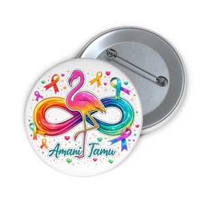 Przypinka Amani Tamu na zamówienie, przypinka z wstążką informującą o świadomości, identyfikator
