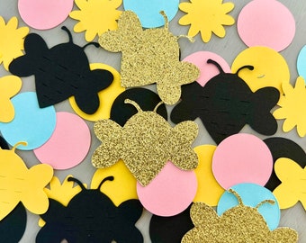 Bee Confetti, Gender Reveal Party, Birthday Party, Bee Decor (120 pc)