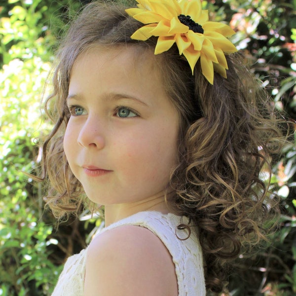 Sunflower Hair Clip with matching sash