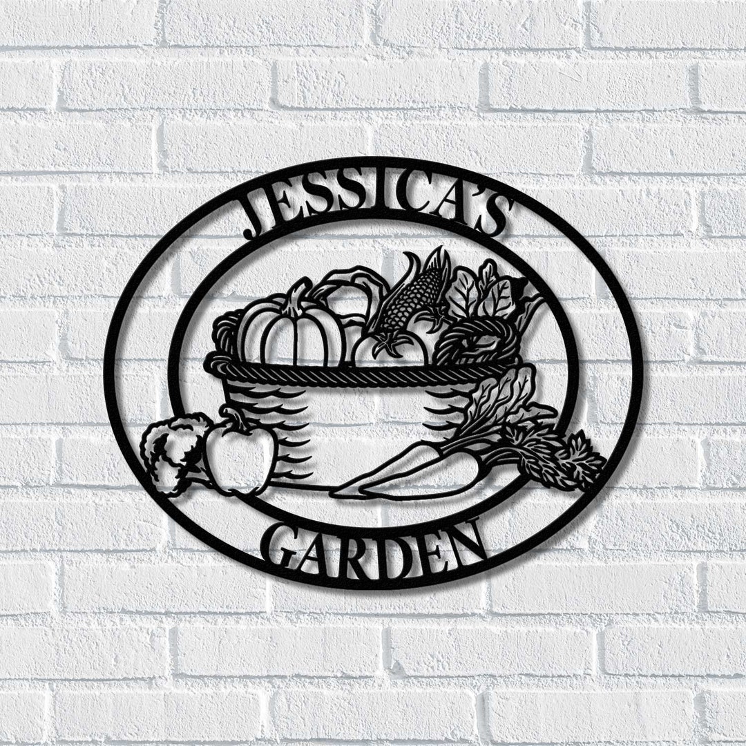 Personalized Garden Metal Sign Custom Vegetable Garden Sign Etsy