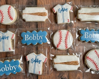 Baseball Themed Decorated Sugar Cookies/Birthday