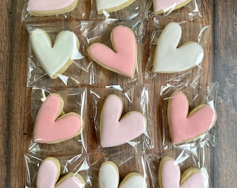 MINI HEARTS- 12 Cookies/ Heart Cookies/Perfect add on to your baby/bride/engagement shower!! Color Customizations!!! HEART gift