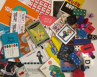 Kit de efímeras para noches de juegos para diarios basura, álbumes de recortes, invitaciones y planificadores