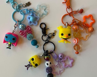 Nightmare Character Bag Charm: Jack, Sally, Zero - Halloween Keychain