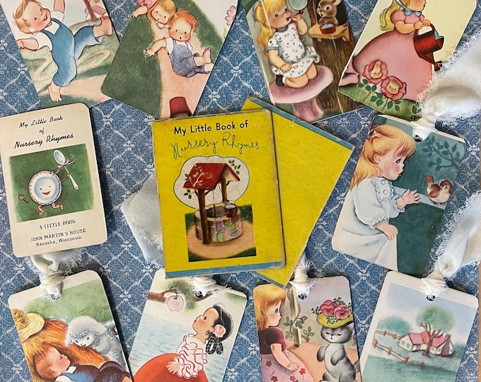 Vintage Book Tags for Junk Journals and Scrapbooks-nursery Rhymes ...