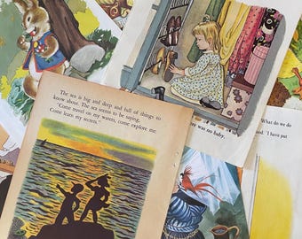 Ephemera mystery pack of Little Golden Book Pages