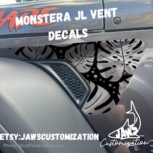 Custom Monstera JL Vent - Set of 2 |Vinyl Decal Sticker |Fits Jeep Wrangler / Gladiator|  JL & JT Vent Decal