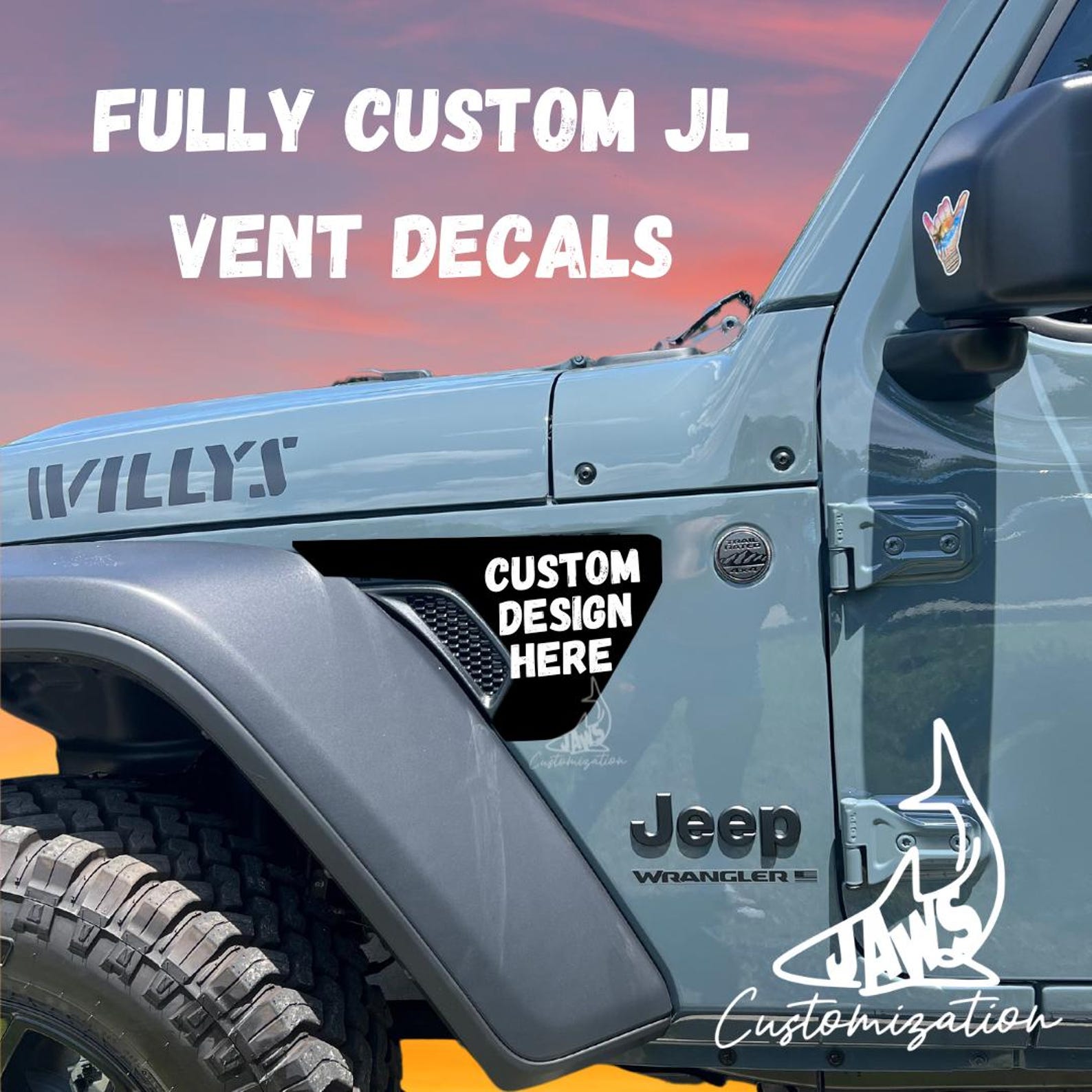 Fully Custom JL Vent - Set of 2 |vinyl Decal Sticker |fits Jeep ...